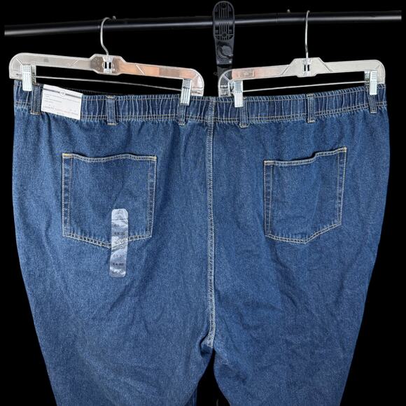 Harbor Bay Women’s Plus 6X Blue Denim Jeans Elastic Waist Straight Leg NWT - Picture 5 of 16
